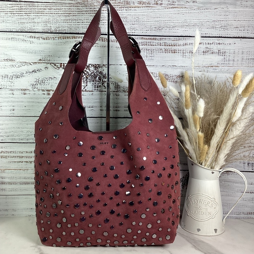 DKNY WES COLLECTION STUDDED BOHO SUEDE BAG OXBORDâ SHOULDER HOBO PURS⊠- Picture 5 of 16